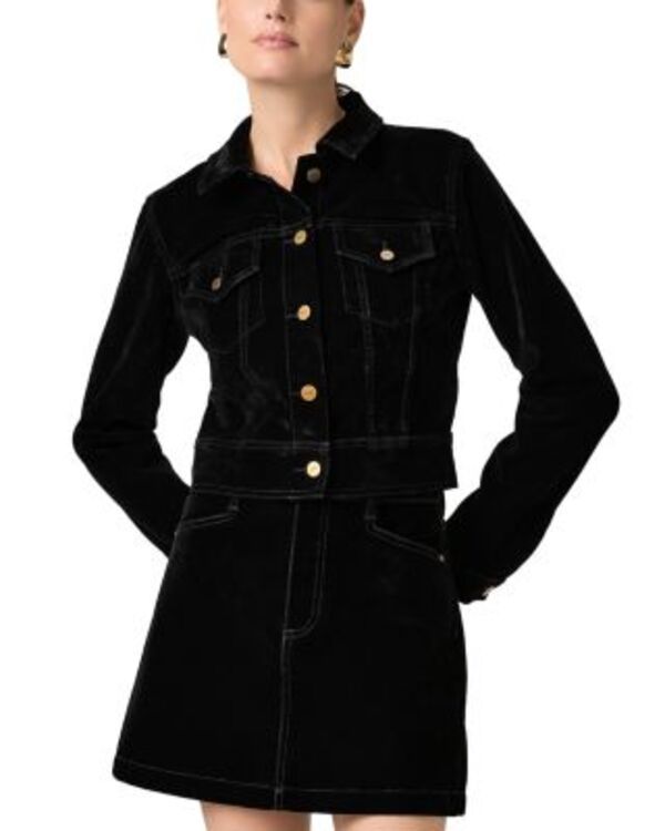 ペイジ レディース アウター ジャケット・ブルゾン ベルベット PAIGE Chantal Velvet Jacket Onyx Rich Velvet