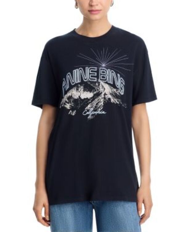 アニービン レディース トップス Tシャツ Anine Bing Walker California Tee Vintage Black ブラック