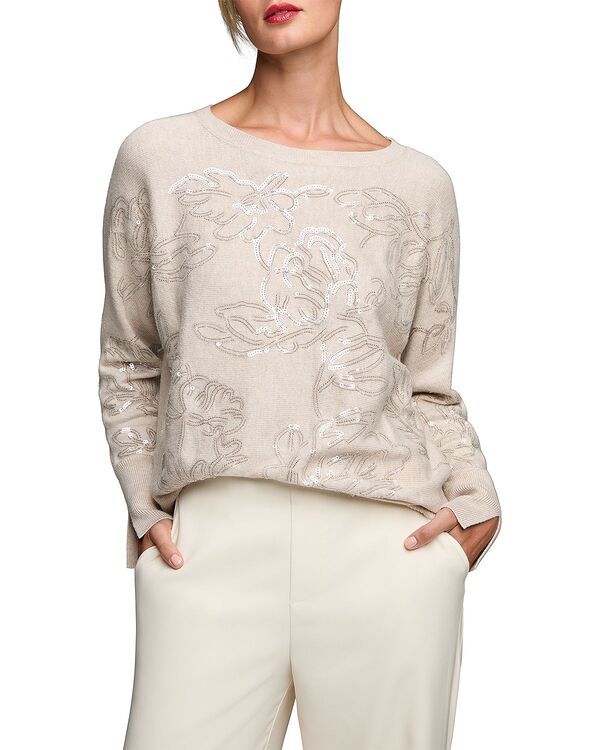 ニックプラスゾーイ レディース アウター ニット・セーター スパンコール NICZOE Sequinned Boat Neck Sweater Neutral Mix