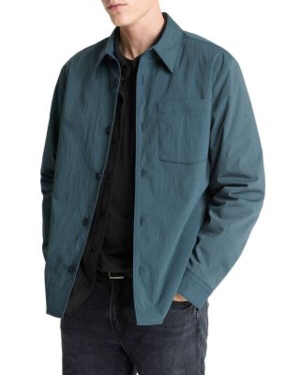 ヴィンス メンズ アウター ジャケット・ブルゾン シャツ コットン Vince Cotton Blend Insulated Shirt Jacket Clear Lake