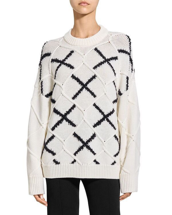 セオリー レディース アウター ニット・セーター ウール Theory Wool Boucle Sweater White Multi ホワイト