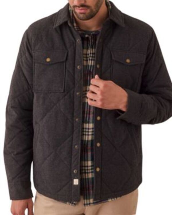 マリーン レイヤー メンズ トップス シャツ キルティング Marine Layer Olin Quilted Overshirt Charcoal チャコール