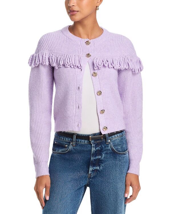 ジェネレーションラブ レディース アウター カーディガン クルーネック セーター Generation Love Shifra Crewneck Cardigan Sweater Lilac ライラック