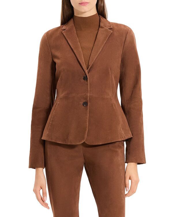 セオリー レディース アウター ジャケット・ブルゾン スエード ブレザー Theory Shaped Suede Blazer Caramel