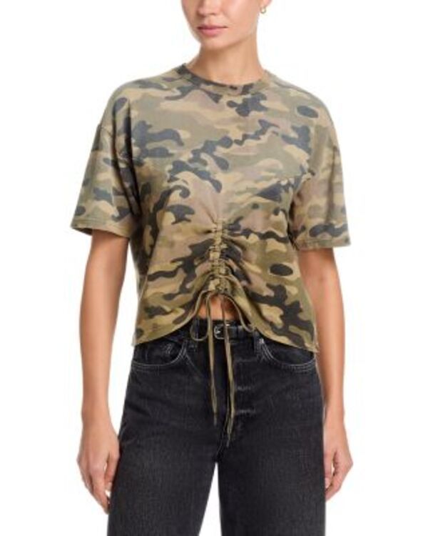スビ レディース トップス Tシャツ ギャザー Ksubi Camo Ruched Everyday Short Sleeve Tee Green グリーン