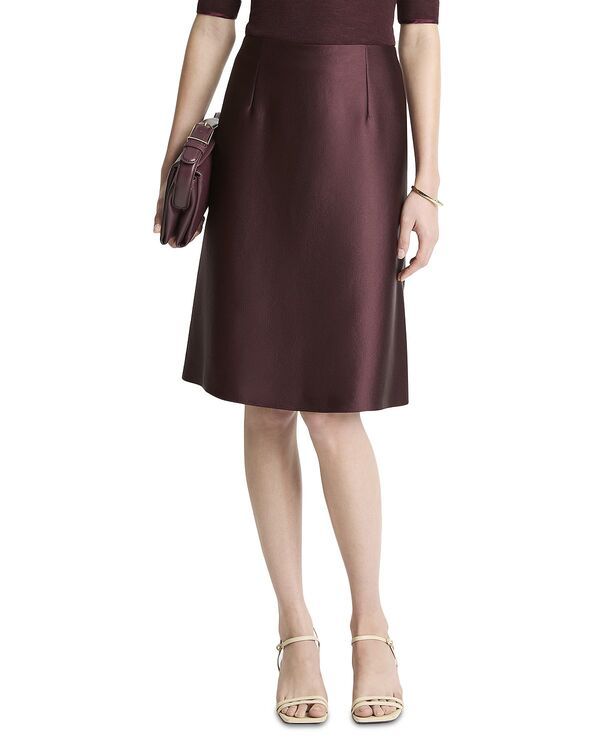 ヴィンス レディース ボトムスカート サテン Vince Pebbled Satin Skirt Oxblood オックスブラッド