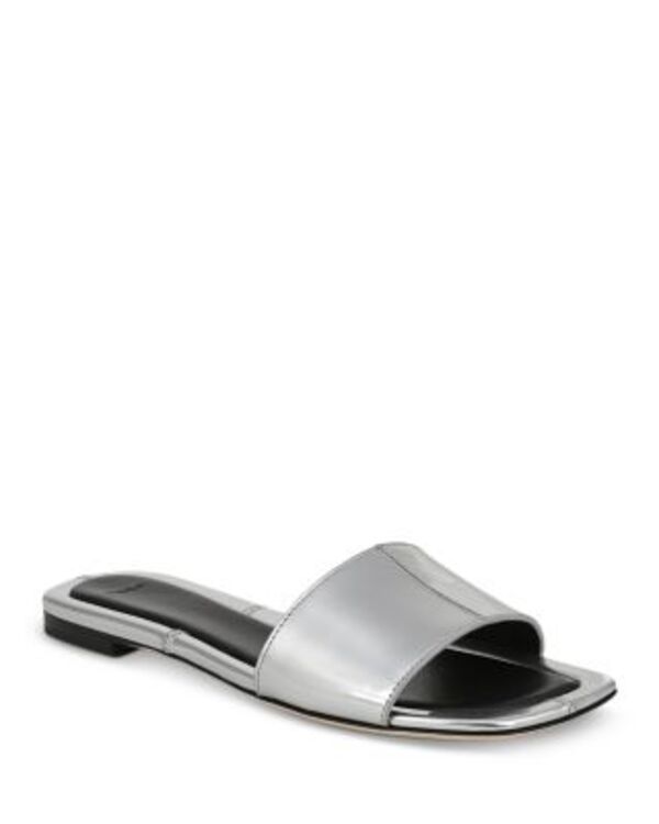ヴィンス レディース シューズ サンダル レザー Vince Womens Valeria Leather Slide Sandalsilver シルバー
