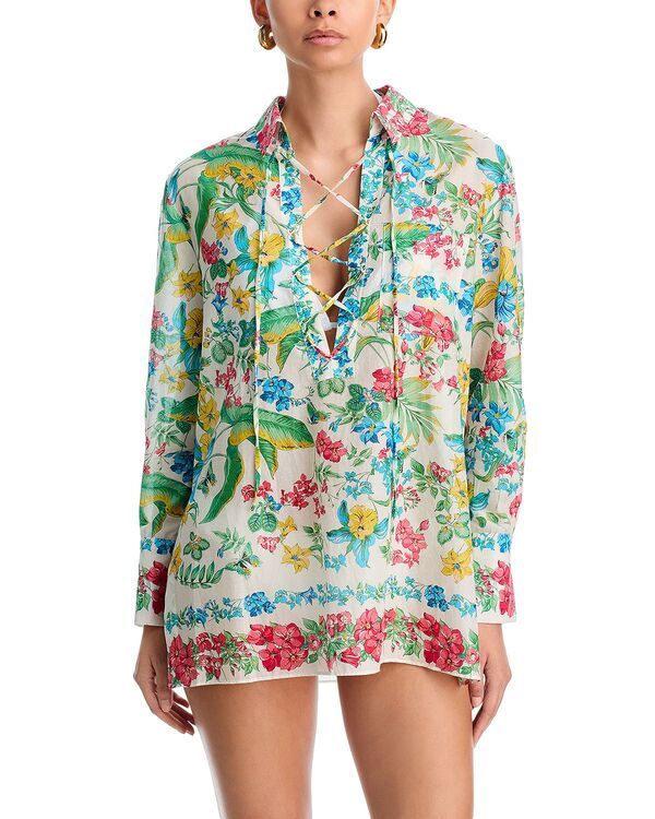 コビーハルペリン レディース トップス シャツ ブラウス Kobi Halperin Rory Blouse Swim CoverUp Ivory Multi アイボリー