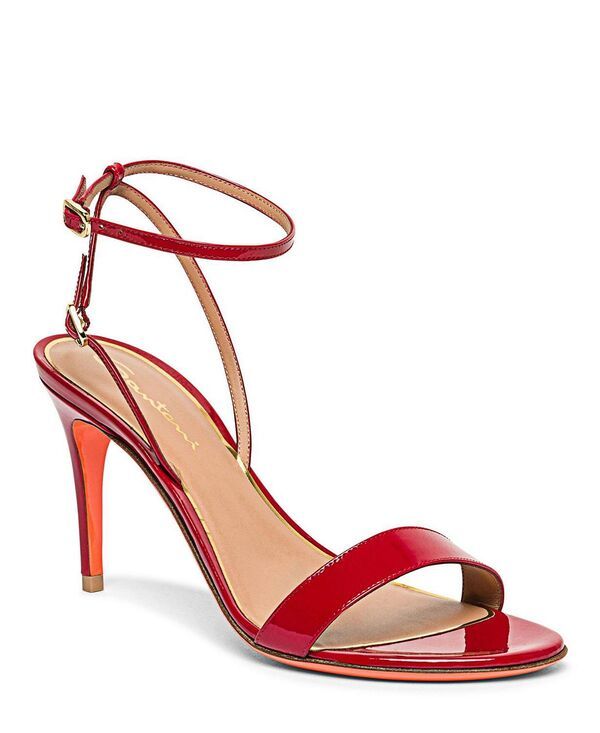 サントーニ レディース シューズ サンダル レザー ヒール Santoni Womens Patent Leather Higheel Sandals Red レッド