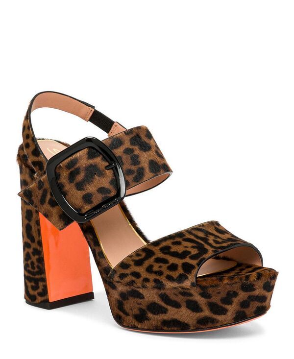 サントーニ レディース シューズ サンダル アニマル柄 プリント Santoni Womens Animal Print Cavallino Sandals Light Brown ブラウン