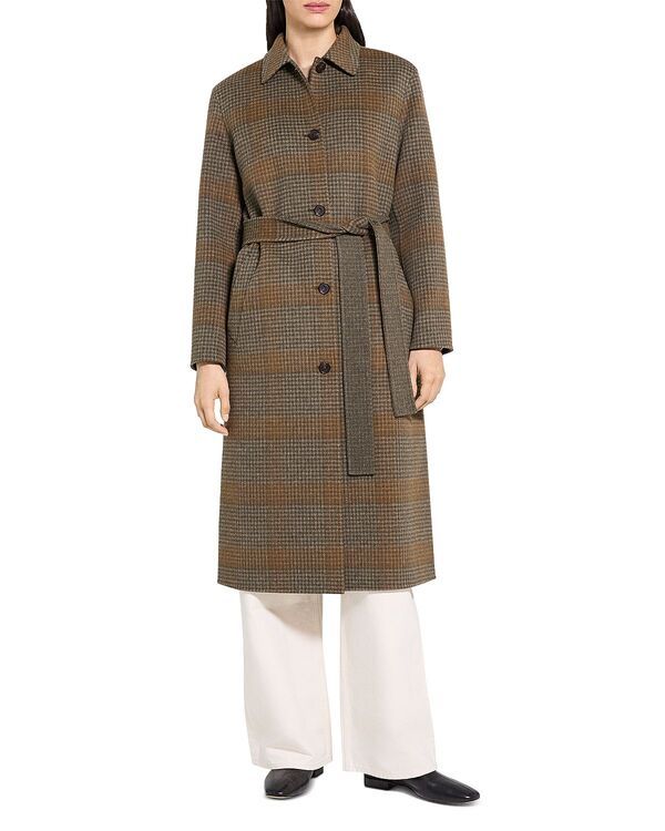 セオリー レディース アウター コート ウール Theory Wool Cashmere Plaid Classicollar Coat Brass Multi マルチカラー