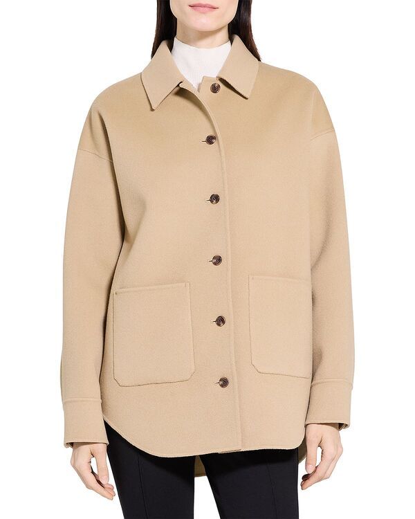 セオリー レディース アウター ジャケット・ブルゾン ウール シャツ Theory Oversized Wool Cashmere Shirt Jacket New Camel キャメル 43,680円
