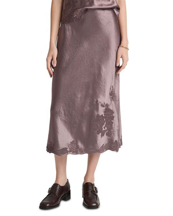 ヴィンス レディース ボトムスカート 刺繍 Vincembroidered Slip Skirt Smoky Berry