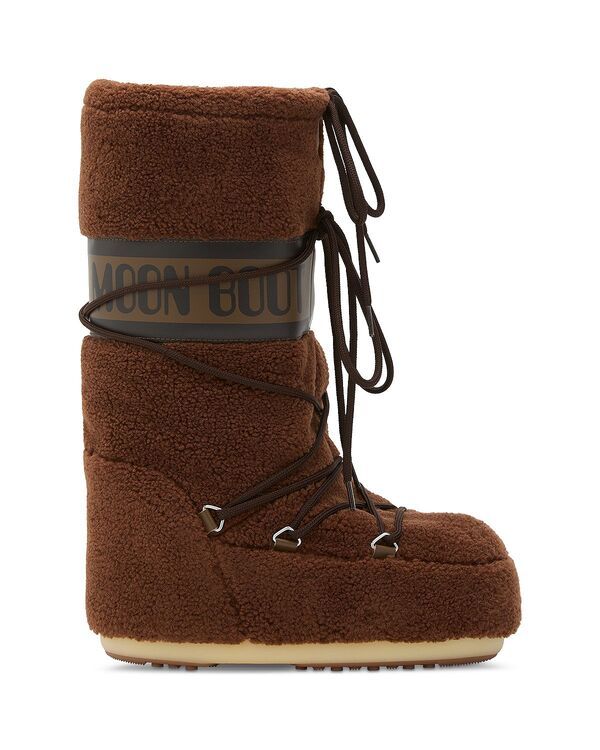 ムーンブーツ レディース シューズ ブーツ・レインブーツ フリース Moon Boot Womens MB Icon Fleece Boots Brown ブラウン