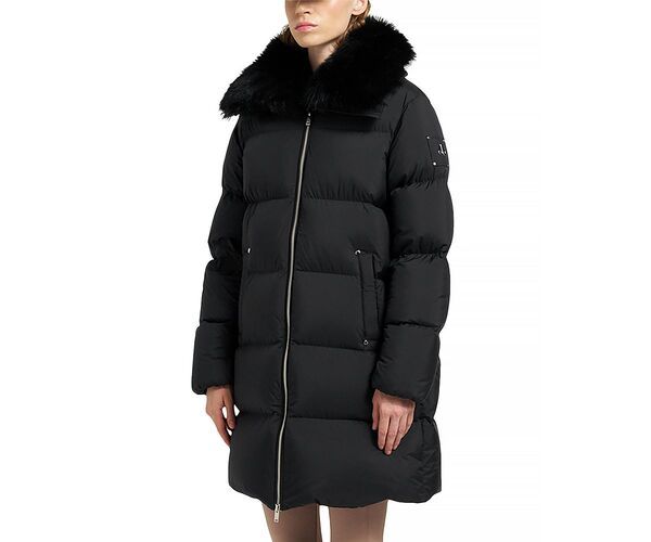 ムースナックル レディース アウター コート ダウン Moose Knuckles Belle Dune Shearling Trim Down Coat Black ブラック 124,400円