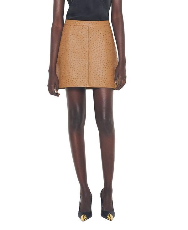 エーエスバイディーエフ レディース ボトムスカート レザー AS by DF Nadine Upcycled Leather Skirt Amber アンバー