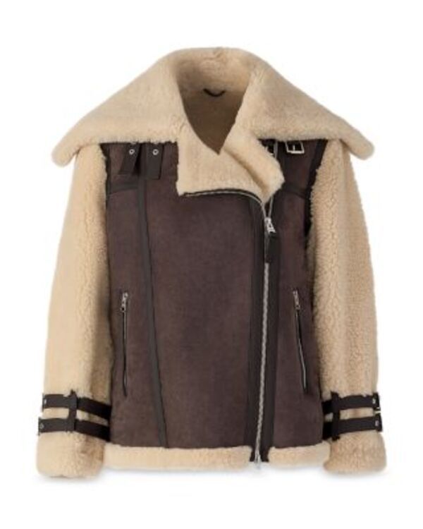 マッカージュ レディース アウター ジャケット・ブルゾン Mackage Rhoslyn Shearling Moto Jacket Coffee Natural コーヒー