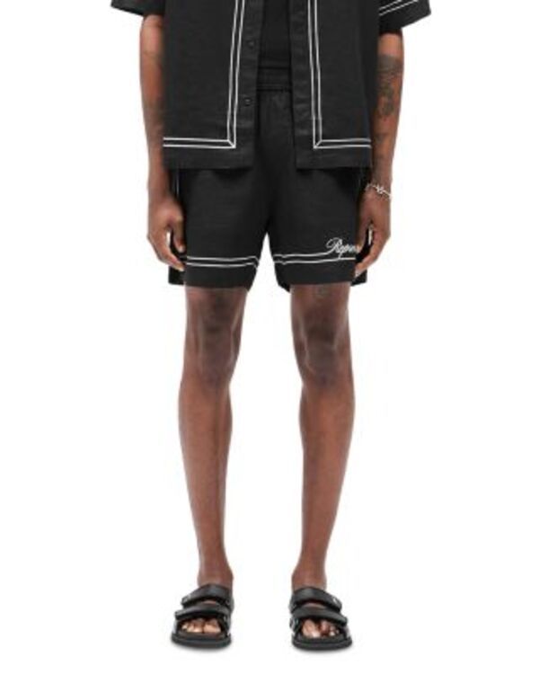 リプレゼント メンズ ボトムス ハーフパンツ・ショーツ ショートパンツ Represent Border Shorts Jet Black ブラック
