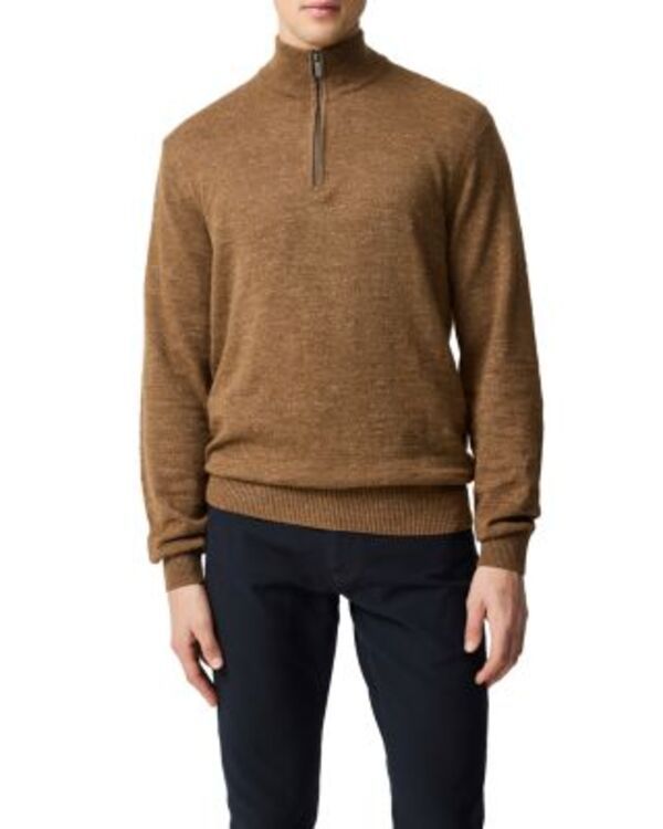 ロッドアンドグン メンズ アウター ニット・セーター Rodd Gunn Fortrose Knit 14 Zip Sweater Nutmeg