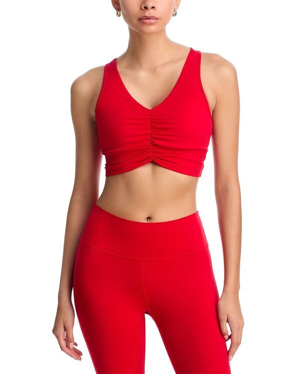 アクア レディース トップス シャツ AQUA Shirred Racerback Bra Top Exclusive Lipstick Red レッド