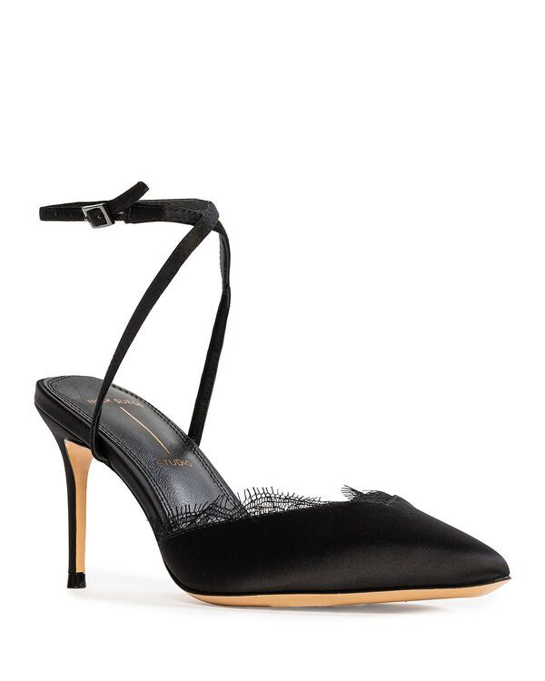ブラックスエードスタジオ レディース シューズ パンプス アンクル レース Black Suede Studio Womens Lacey Ankle Strapumps Black ブラック