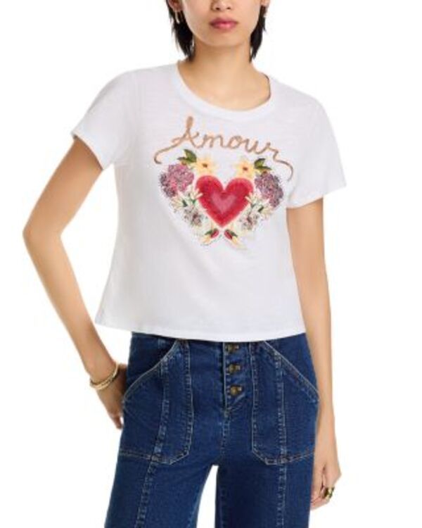 サンク セプト レディース トップス Tシャツ Cinq Sept Western Amour Tee White ホワイト