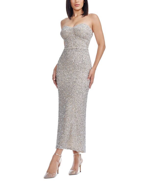 ドレスザポプレーション レディース トップス ワンピース ミディ Dress the Population Vada Embellished Midi Dress Opal
