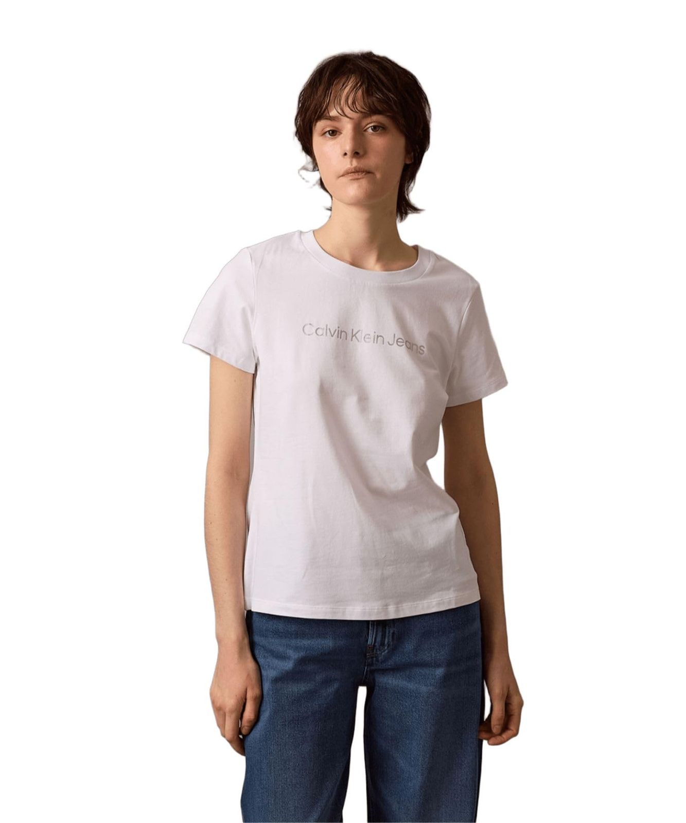 新品 [カルバン クライン] スリム Tシャツ 47AB807 M BRILLIANTWHITEYAA