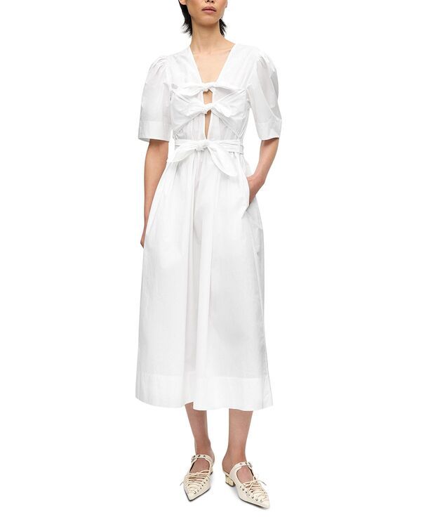 ガニー レディース トップス ワンピース コットン GANNI White Stretch Cotton Dress Bright White ホワイト