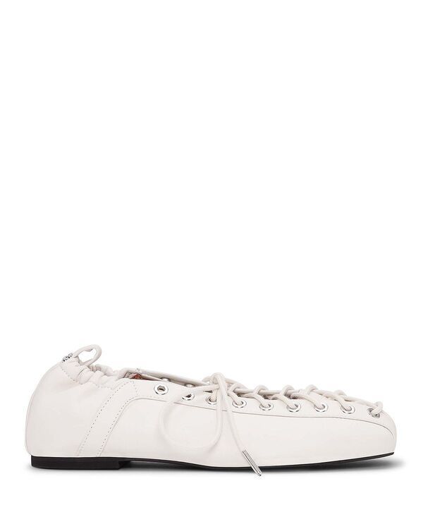 ガニー レディース シューズ パンプス レース GANNI Womens Eyelet Lace Up Ballet Flats Egret