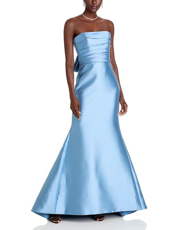アムサール レディース トップス ワンピーストラップレス Amsale Strapless Gown Smokey Blue ブルー