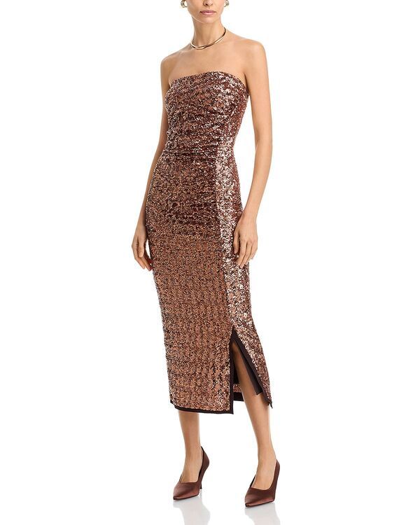 チアラ ボニ プティ ローブ レディース トップス ワンピース ミディ Chiara Boni La Petite Robe Cigliafy Paillette Midi Dress Rame