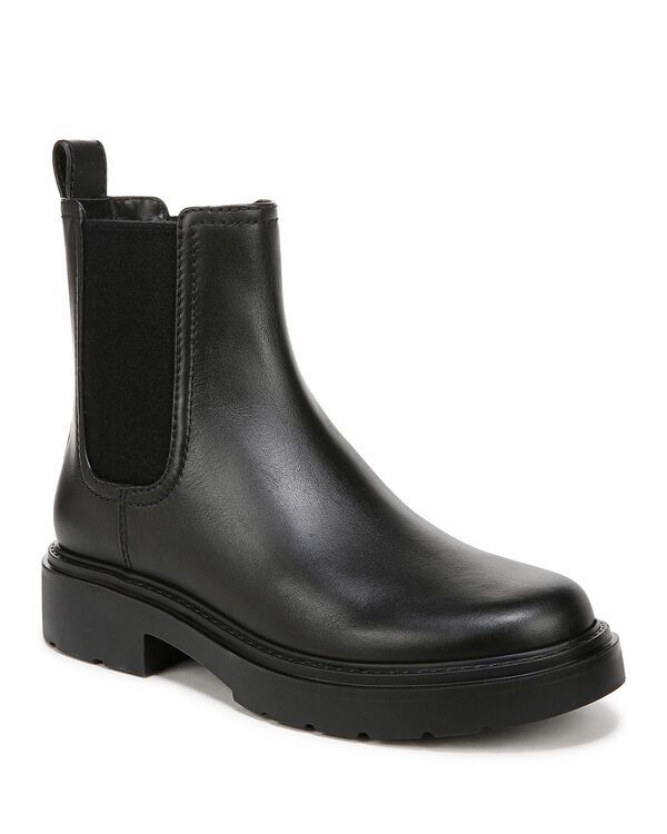 ヴィンス レディース シューズ ブーツ・レインブーツ アンクル ヒール Vince Womens Pinecrest Block Heel Stretch Ankle Boots Black Leather ブラック