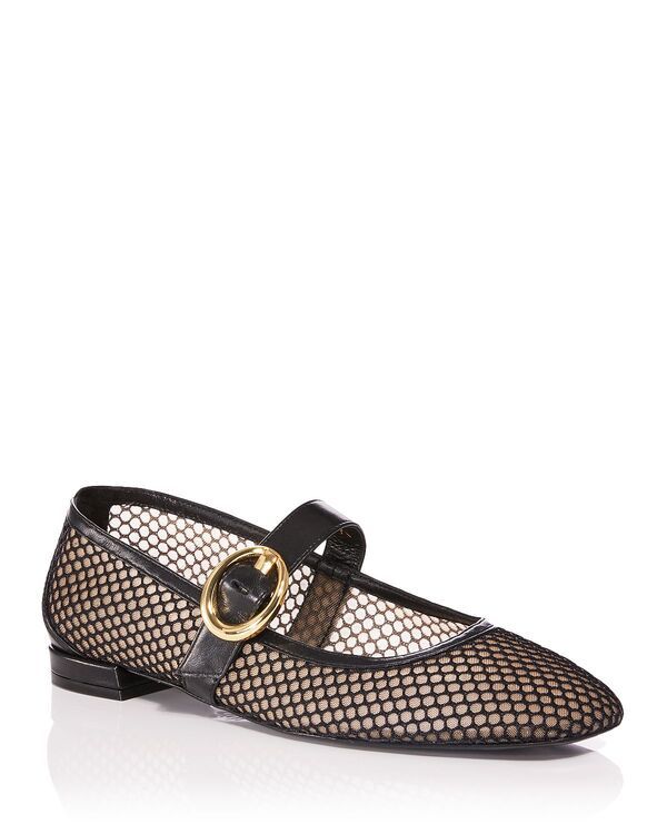 スチュアート ワイツマン レディース シューズ パンプス メッシュ Stuart Weitzman Womens Arabella Mesh Mary Jane Ballet Flats Black ブラック