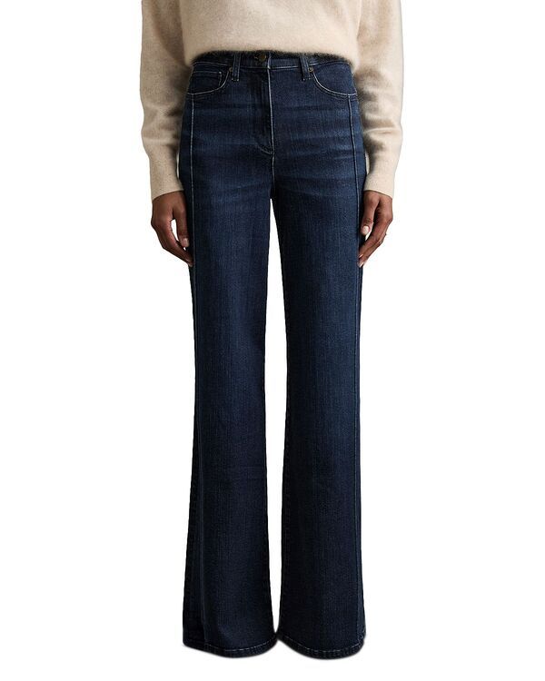 レイス レディース ボトムス デニムパンツ ワイドレッグ ジーンズ REISS Heather Wide Leg Jeans in Dark Blue ブルー