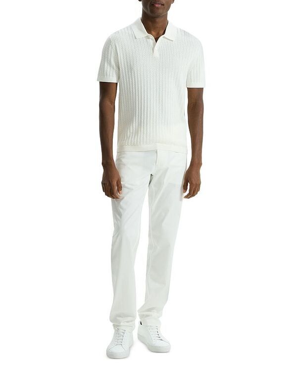 セオリー メンズ トップス ポロシャツ Theory Short Sleeve Cable Polo Ivory アイボリー