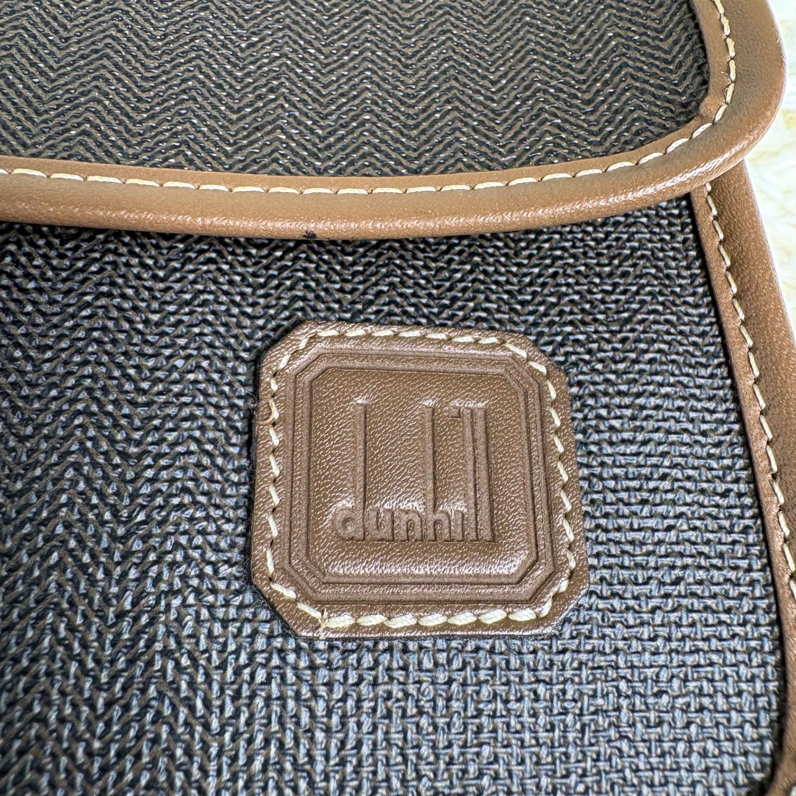 ダンヒル、イタリア製、ほぼ未使用、茶ヘリンボンツィードポロコート、サイズ38 極美品】dunhill ダンヒル セカンドバッグ クラッチバッグ