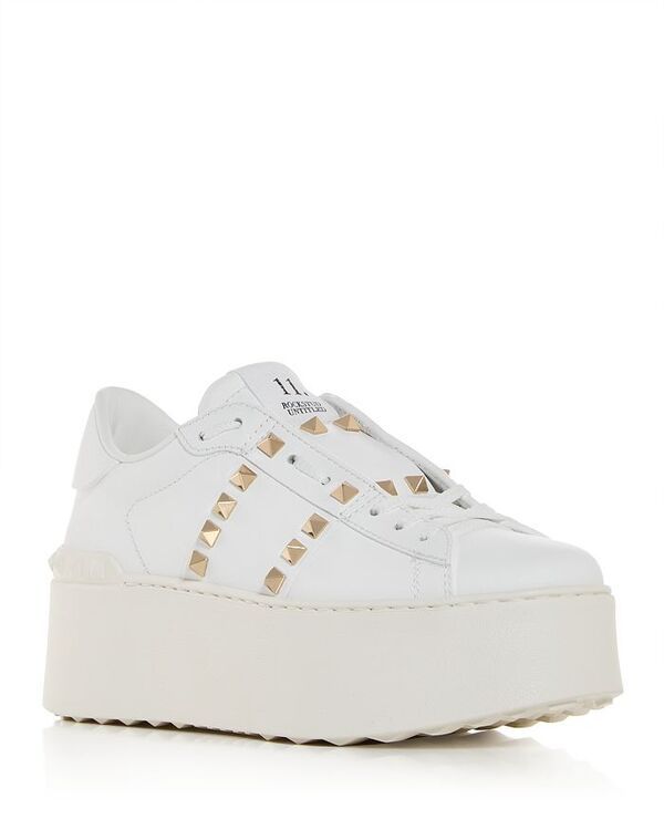 ヴァレンティノ レディース シューズ スニーカー プラットフォーム Valentino Garavani Womens Rockstud Untitled Low Top Platform Sneakers White ホワイト