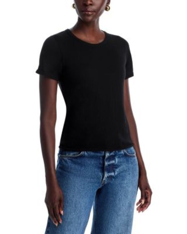 マジェスティック レディース トップス Tシャツ クルーネック Majestic Filatures Cashmere Crewneck Tee Noir