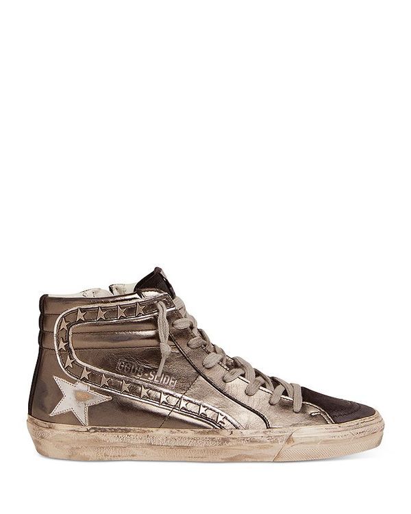 ゴールデングース レディース シューズ スニーカー レース Golden Goose Womens LaceUp Slide Laminated Star Sneakers Black Silver ブラック 123,400円