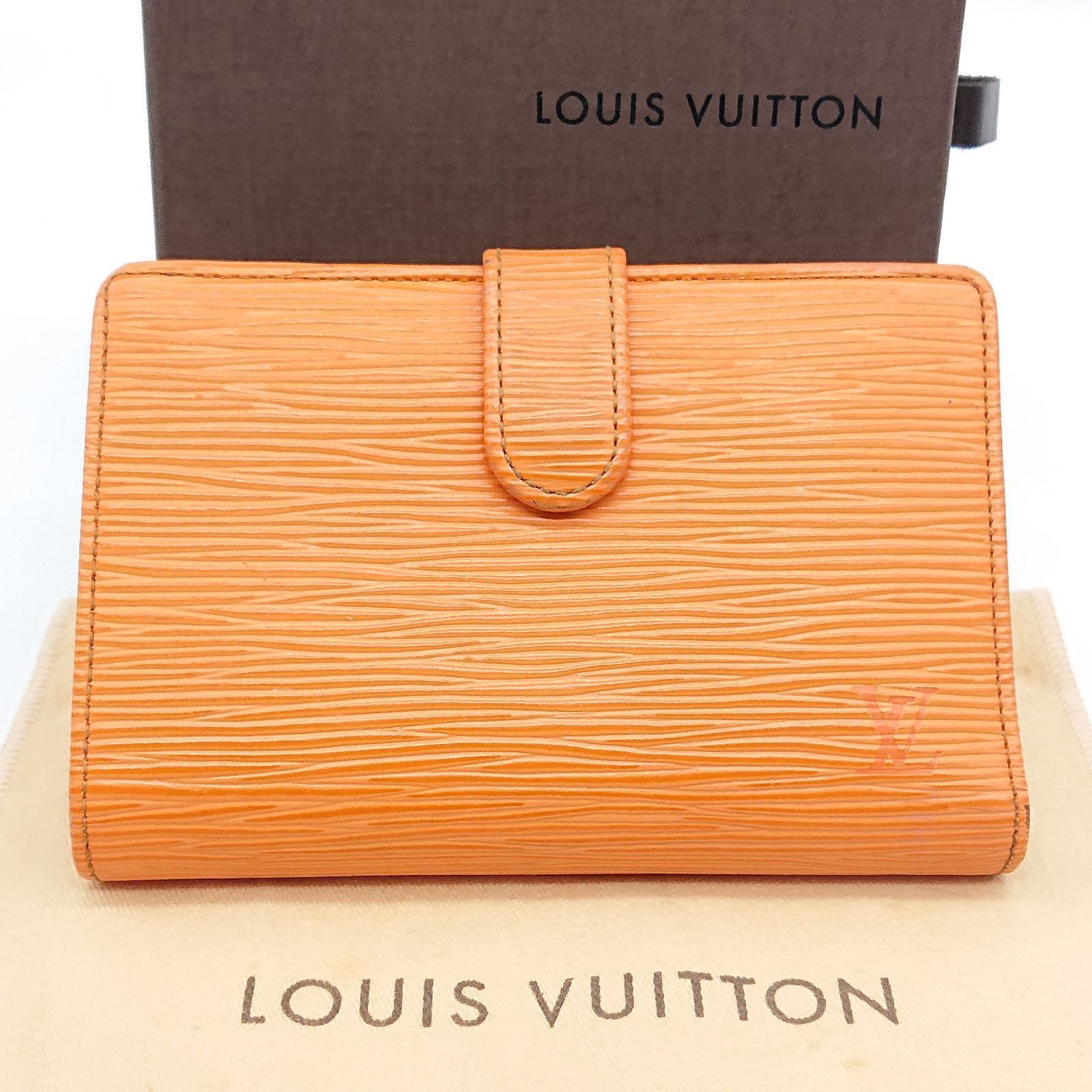 【美品】LOUIS VUITTON ポルトフォイユ ヴィエノワ 折り財布 がま口　エピ オレンジ　箱　保存袋