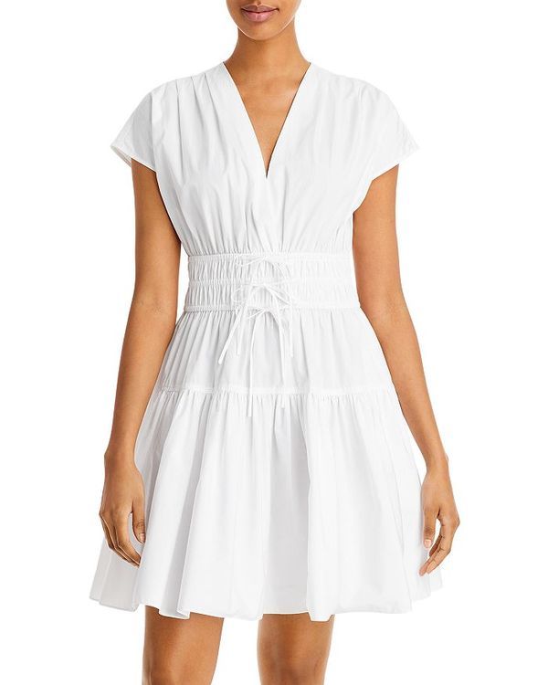 デレクラムテンクロスバイ レディース トップス ワンピース ミニワンピース ミニ コットン Derek Lam 10 Crosby Tora Cotton Mini Dress White ホワイト