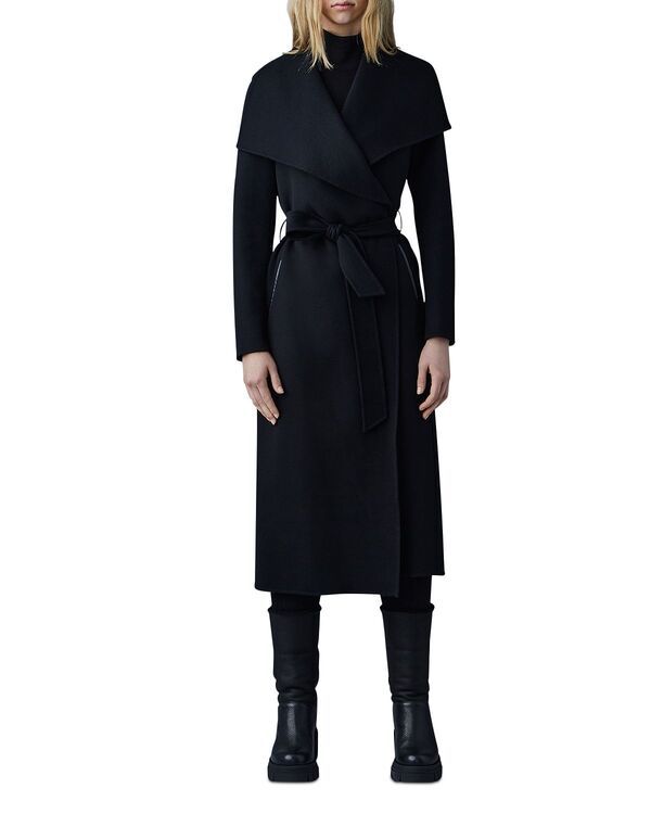 マッカージュ レディース アウター コート ウール Mackage Mai Lightweight Wrap Wool Coat Black ブラック