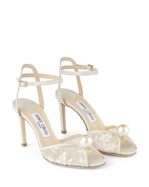 ジミーチュー レディース シューズ サンダル アンクル ヒール Jimmy Choo Womens Sacora 85 Ankle Strap High Heel Sandals IvoryWhite ホワイト
