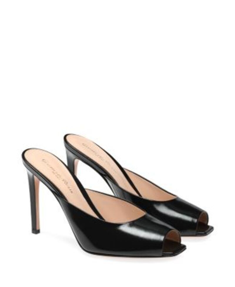 ジャンヴィト ロッシ レディース シューズ サンダル Gianvito Rossi Womens Ethel Mules Black Glossy Nappa Leather ブラック