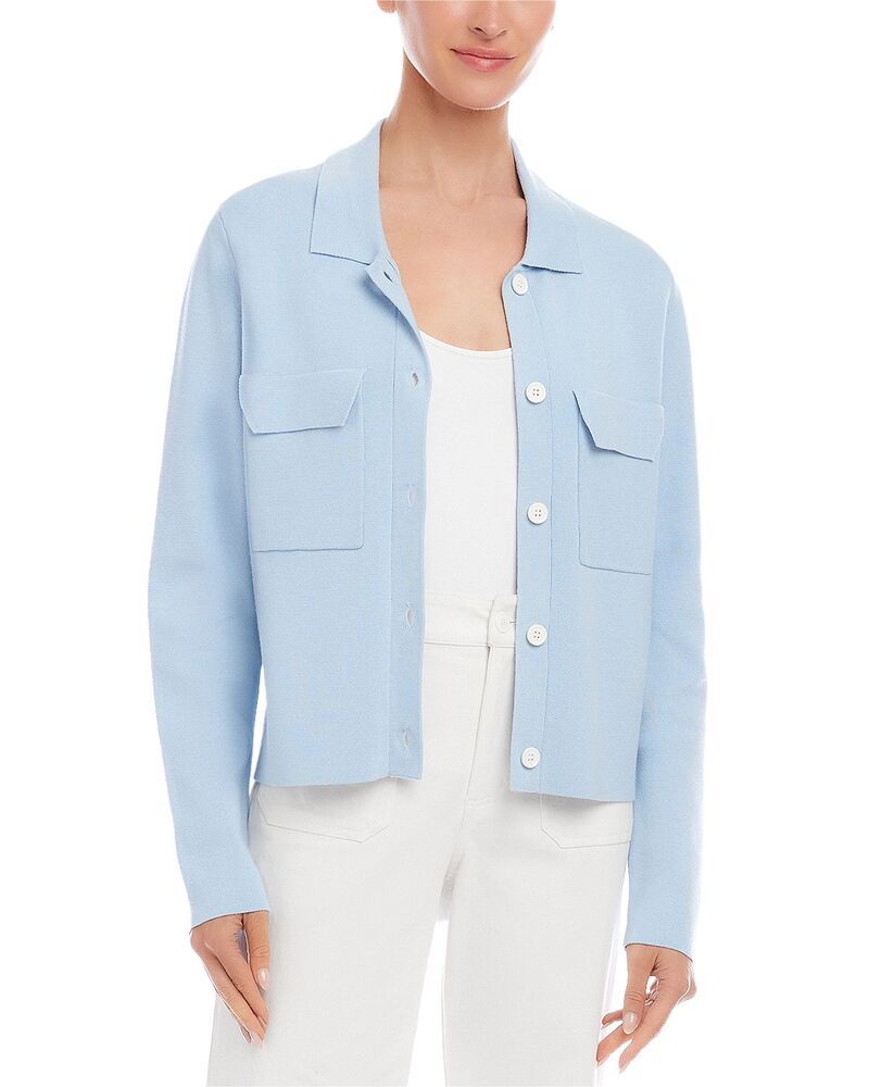 カレンケーン レディース アウター ジャケット・ブルゾン セーター Karen Kane Collared Sweater Jacket Blue ブルー