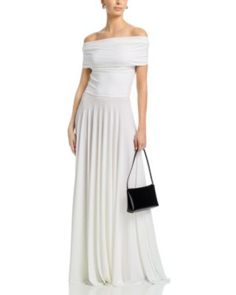 ノーマカマリ レディース トップス ワンピース Norma Kamali Flared Gown Snowhite ホワイト
