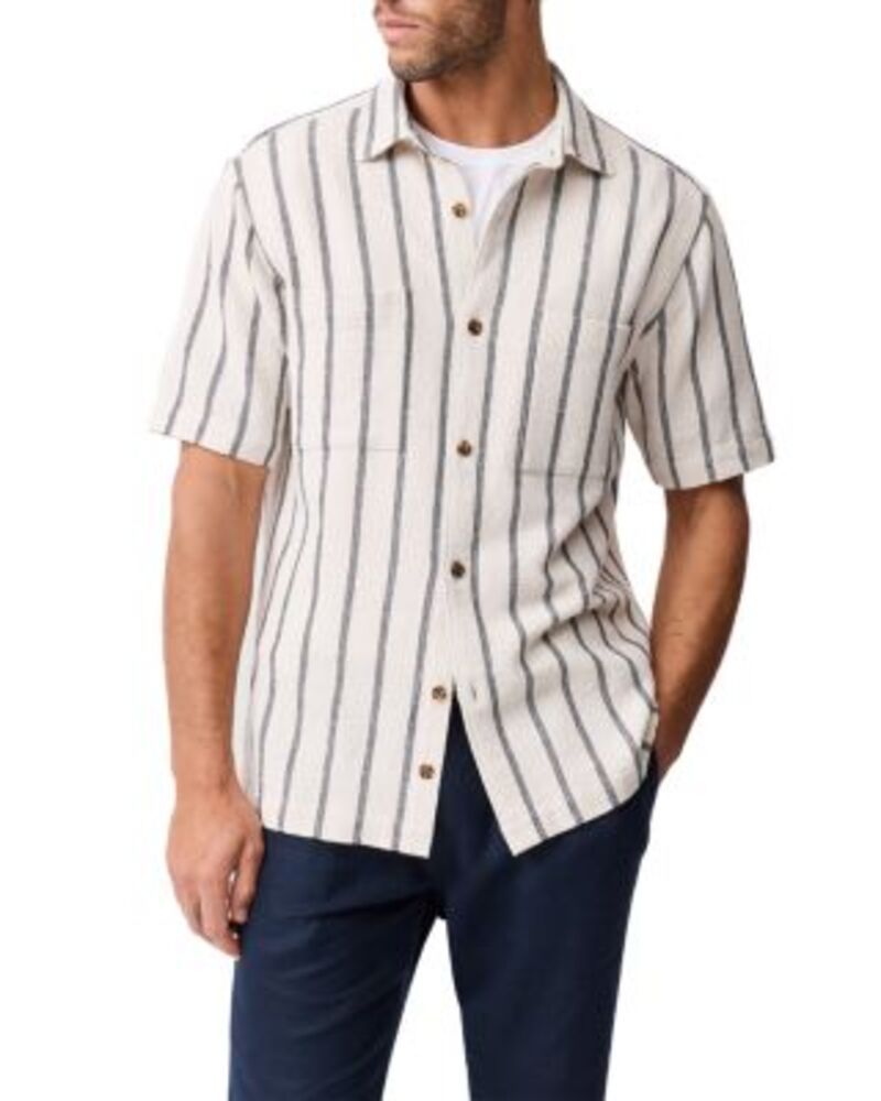 ロッドアンドグン メンズ トップス シャツ Rodd Gunn Melford Striped Shirt Ink ストライプ