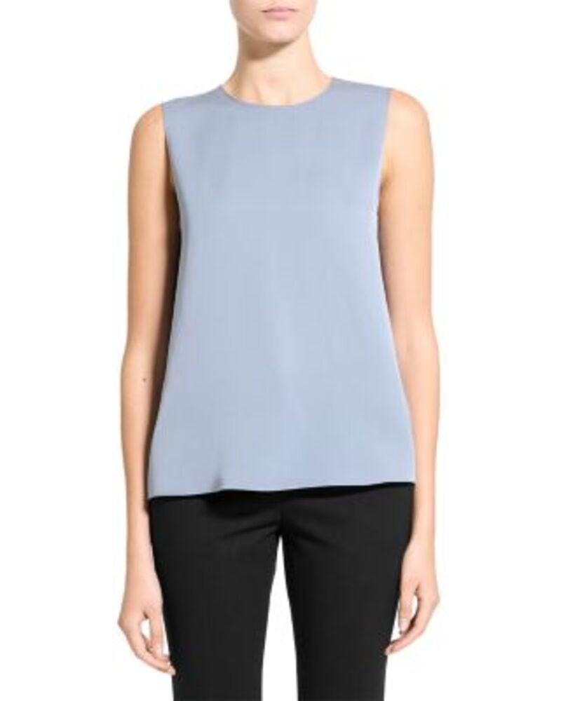 セオリー レディース トップス シャツ シルク ノースリーブ Theory Silk Sleeveless Top Harbor Blue ブルー