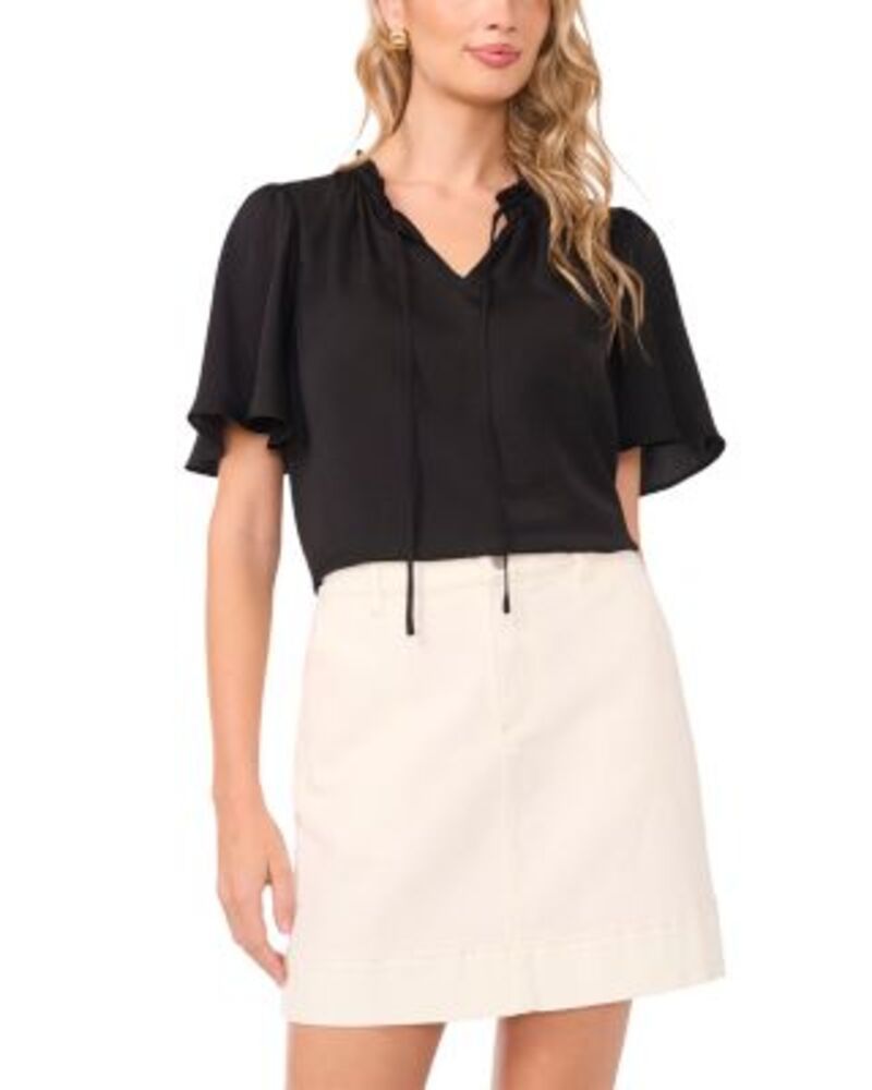 ヴィンスカムート レディース トップス シャツ ブラウス VINCE CAMUTO Tie Neck Princessleeve Blouse Rich Black ブラック